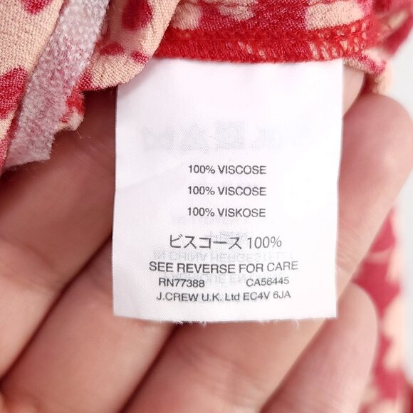 Madewell Romper Womens 4 Red Floral Shorts Wrap Front Top Zip Back Pockets - Picture 12 of 15